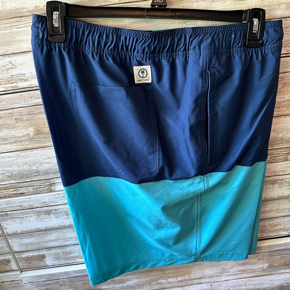 Trinity Coast Swim Trunks 🌊 3XLT Big Tall Blue Colorblock NWT